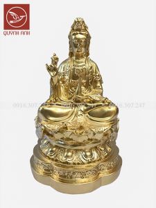 Tượng Phật Bà Quan Âm Để Xe Oto - Dát Vàng 24k