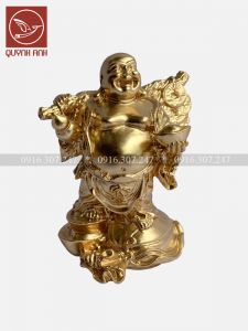 Tượng Phật Di Lạc Gánh Bị - Dát Vàng 24k