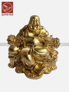 Tượng Phật Di Lạc Ngồi Ngai - Dát Vàng 24k