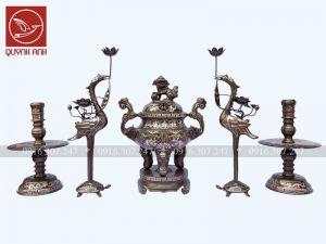 Bộ Đỉnh Đồng Khảm Tam Khí - Mẫu 1