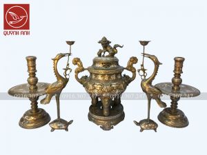 Bộ Đỉnh Đồng Khảm Tam Khí - Mẫu 3