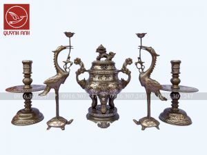 Bộ Đỉnh Đồng Khảm Tam Khí - Mẫu 4