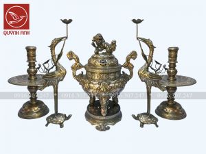 Bộ Đỉnh Đồng Khảm Tam Khí - Mẫu 5