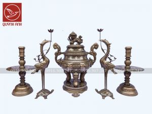 Bộ Đỉnh Đồng Khảm Tam Khí - Mẫu 7
