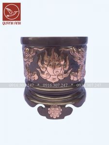 Bát Hương Đồng Đánh Màu - Mẫu 2