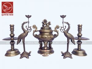 Bộ Đỉnh Đồng Màu Giả Cổ - Mẫu 1
