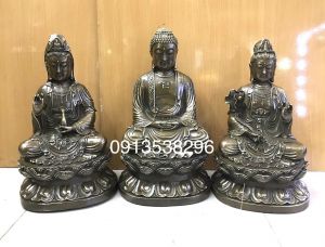BỘ TAM THẾ PHẬT,CAO 38 CM NẶNG 25KG