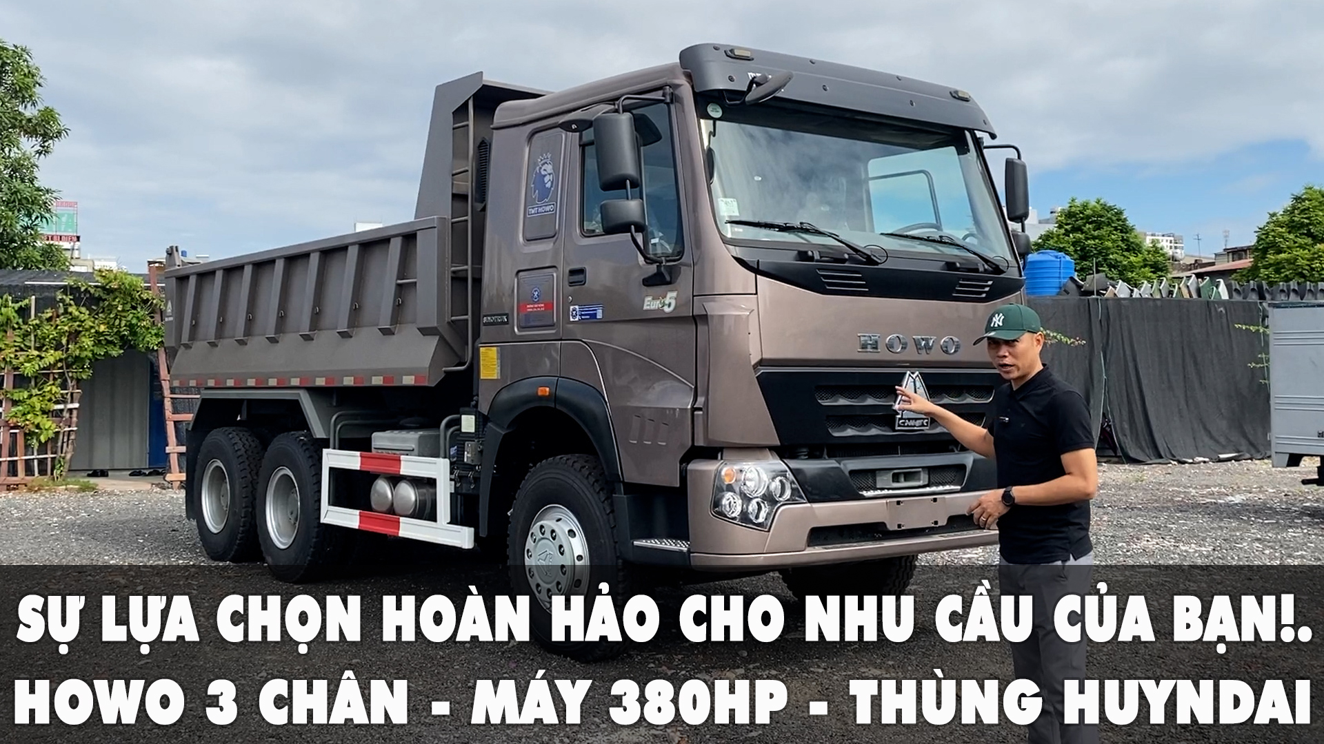 Xe ben Howo 3 Chân 380Hp - Thùng Huyndai