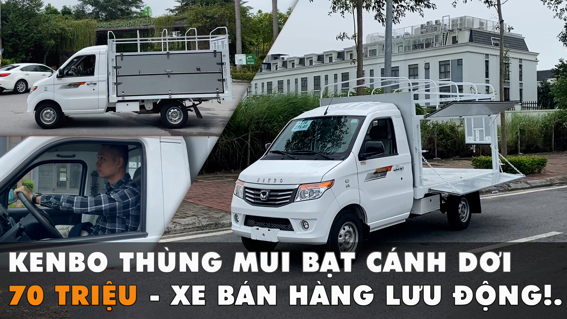 xe tải Kenbo 900Kg thùng mui bạt cánh dơi