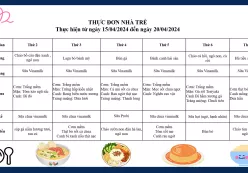 Thực đơn của trẻ năm học 2023-2024