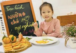 Tạo hình những chú gà ngộ nghĩnh lớp mẫu giáo bé 4A - Năm học 2023-2024