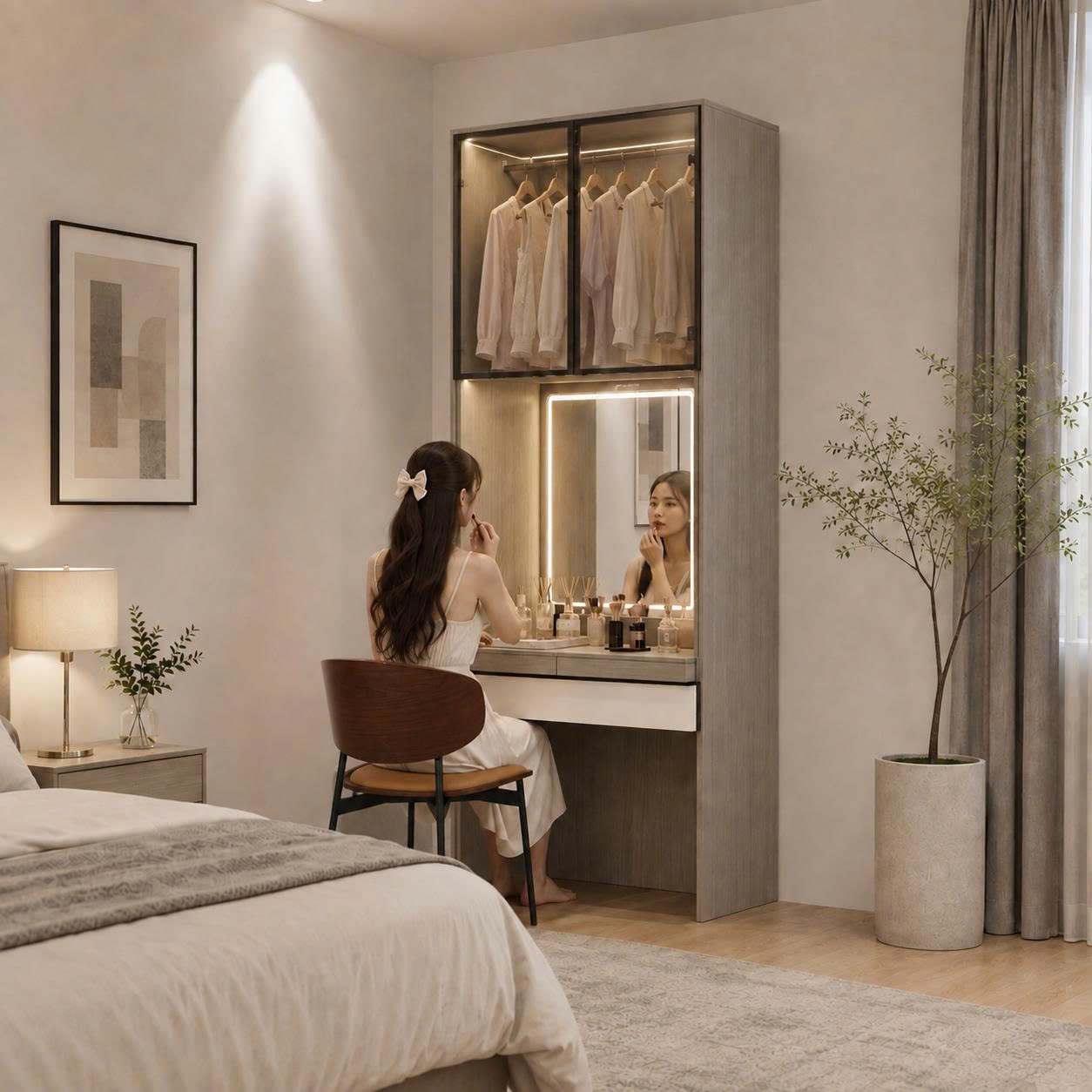 Tủ trang điểm cao cấp cánh kính