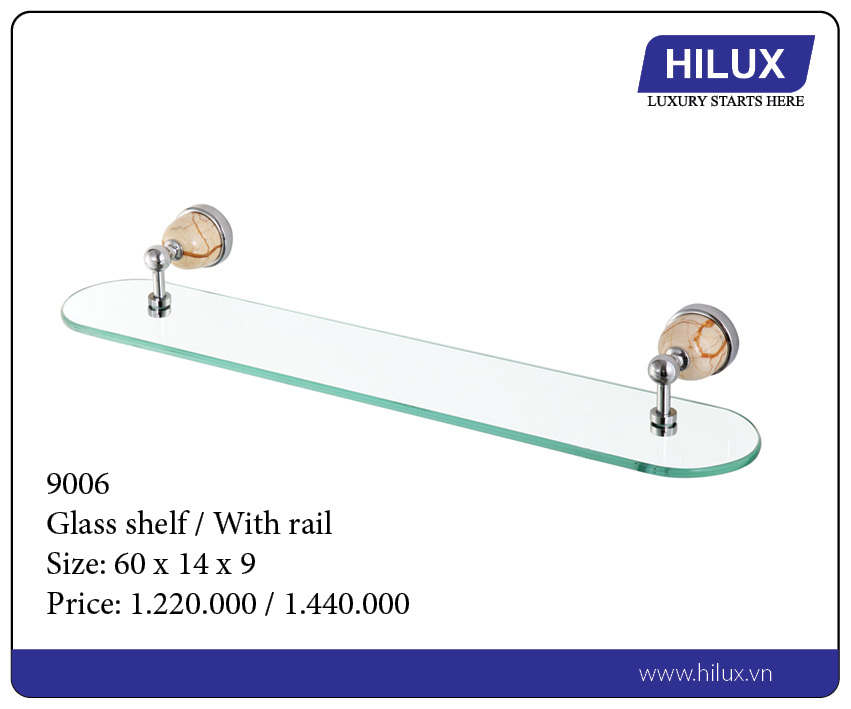 Glass Shelf - With Rail - 9006