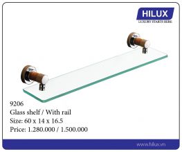 Glass shelf - With rail 9206