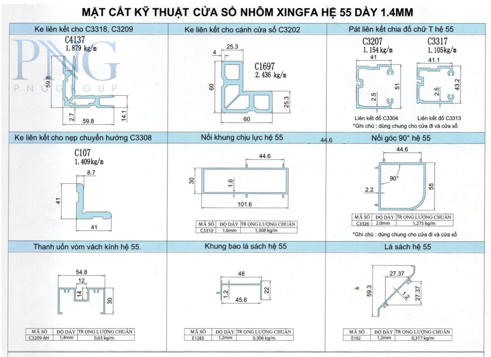 Nhôm Xingfa hệ 55 tại vinh nghệ an