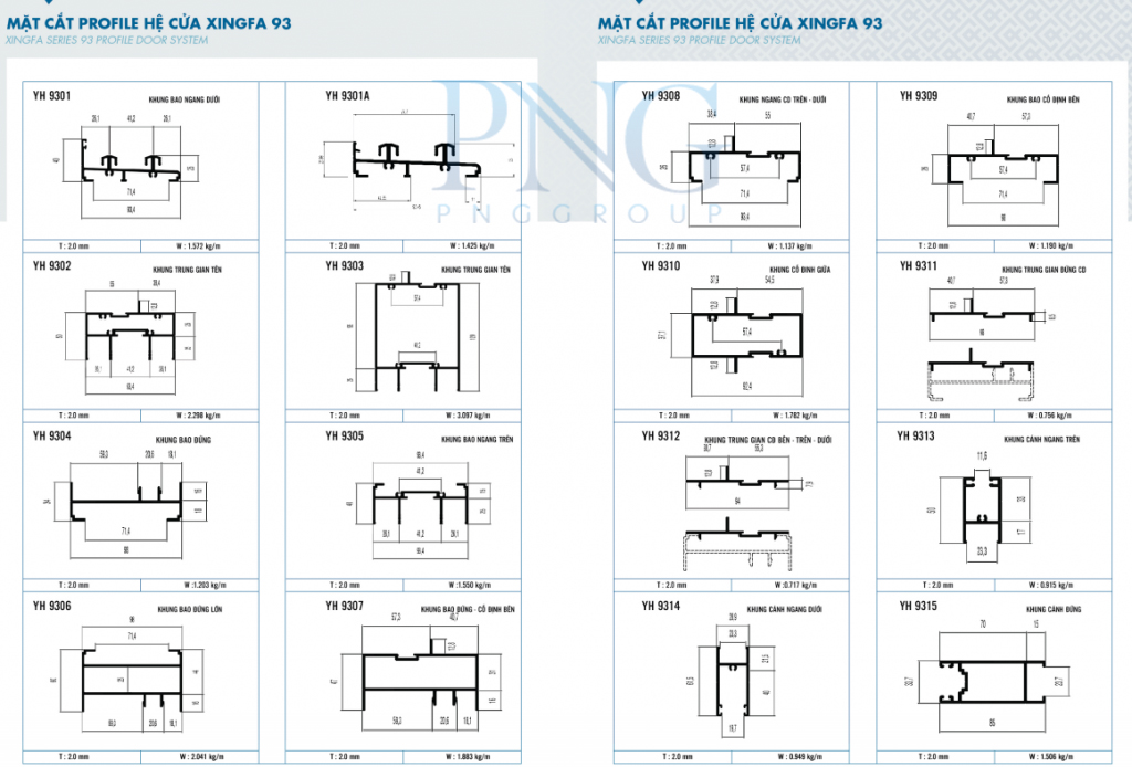 Nhôm Xingfa hệ 93 tại vinh nghệ an