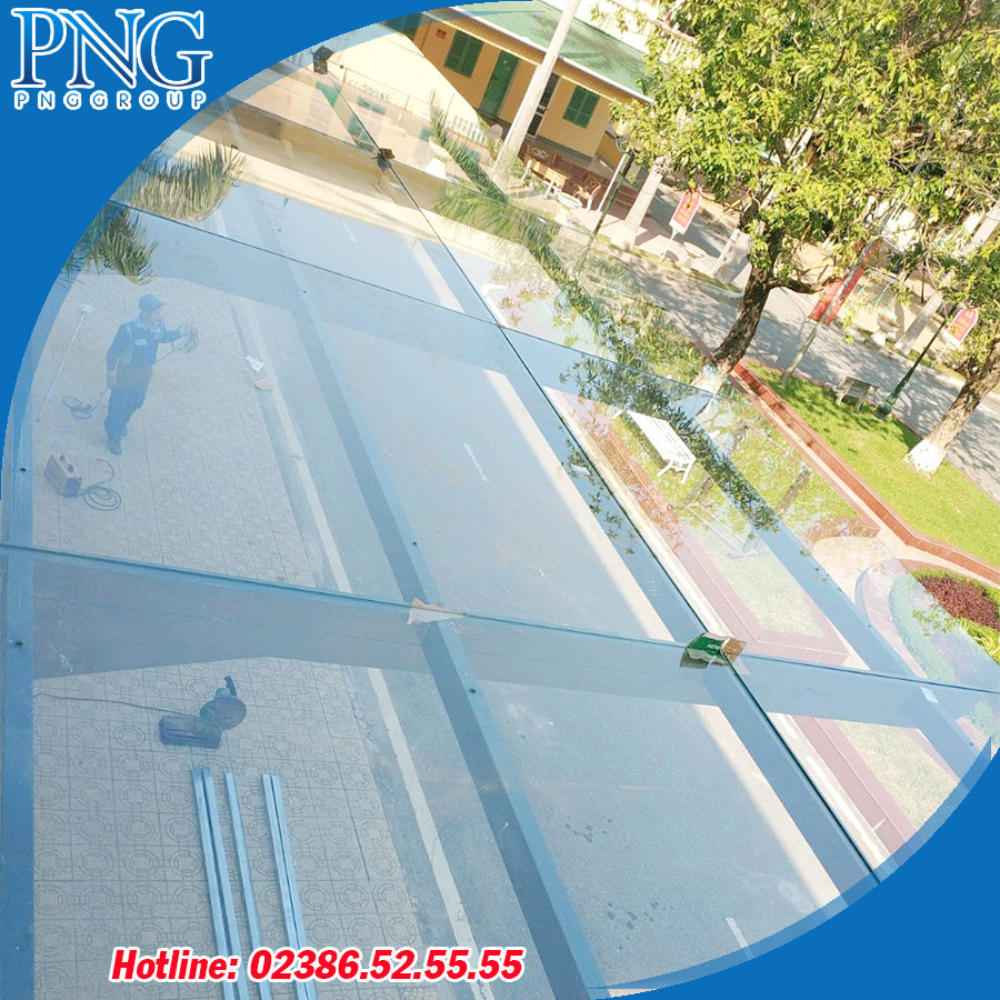 mái kính cường lực tại vinh