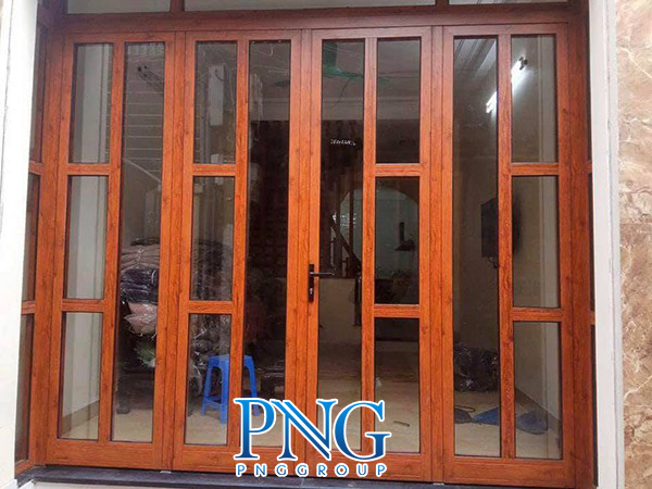 cửa nhôm kính vân gỗ tại vinh, nghệ an