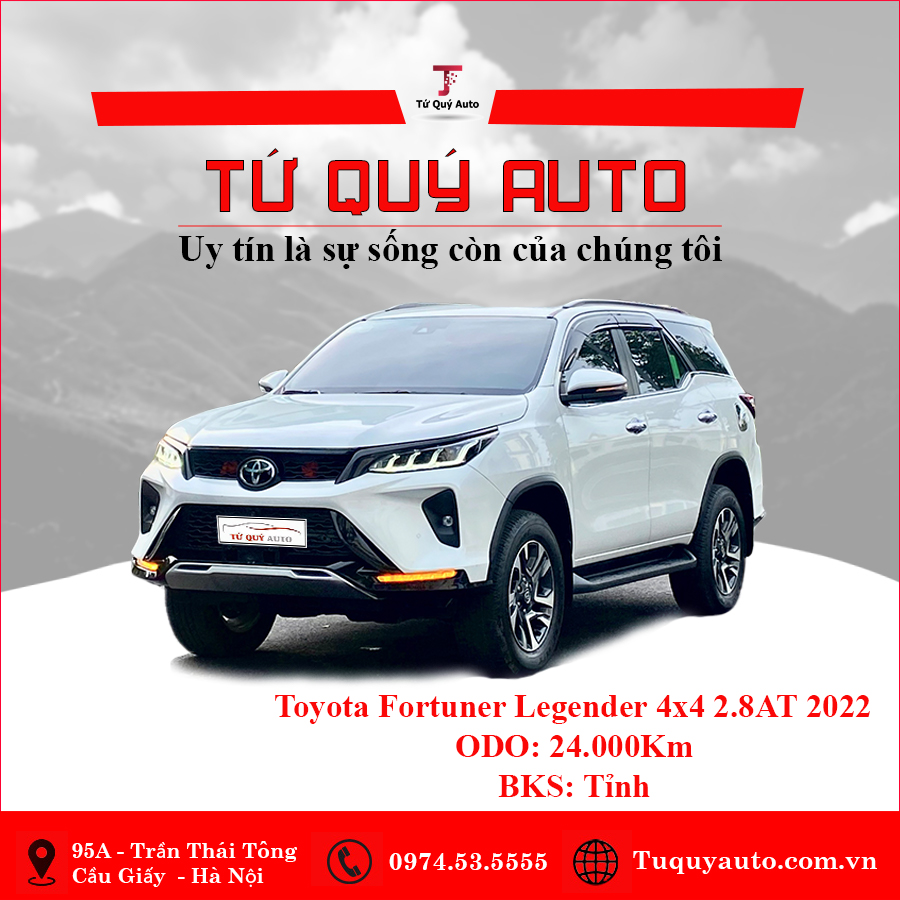 Xe Toyota Fortuner Legender 2.8AT 2022 - Trắng