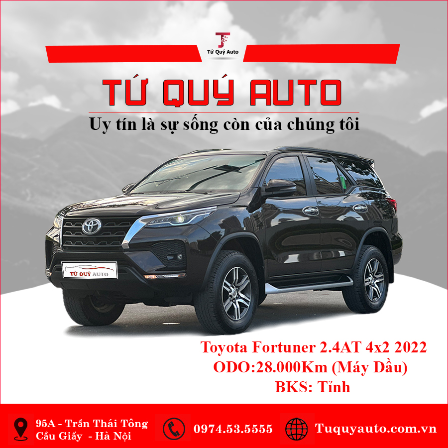 Xe Toyota Fortuner 2.4AT 4x2 2022 - Nâu