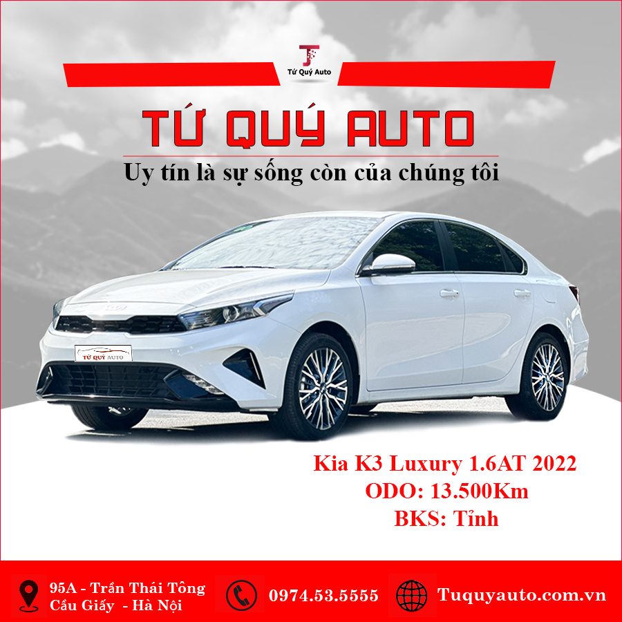 Xe Kia K3 Luxury 1.6AT 2022 - Trắng