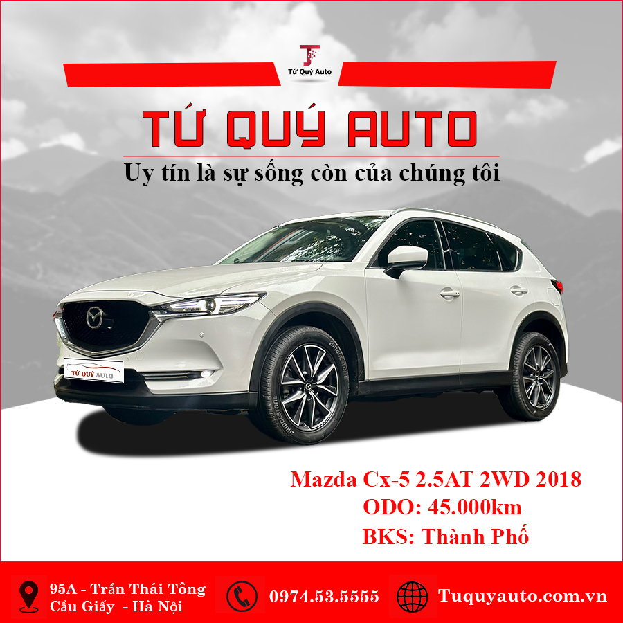 Xe Mazda CX5 2.5AT 2WD 2018 - Trắng