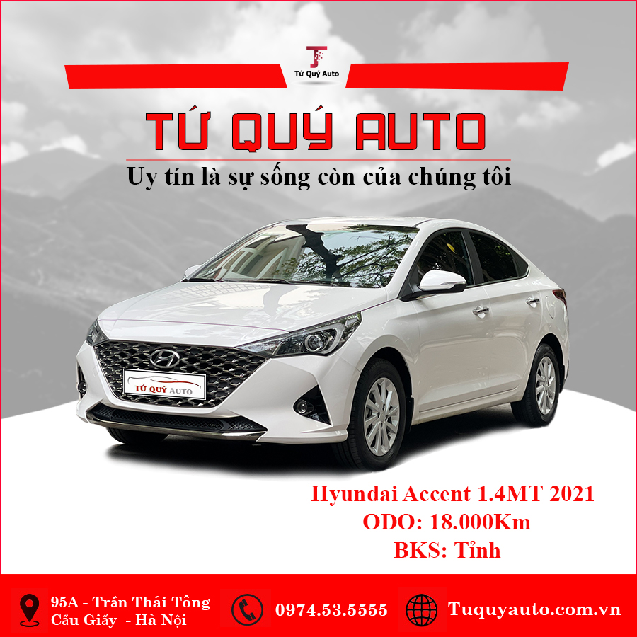 Xe Hyundai Accent 1.4 MT 2021 - Trắng