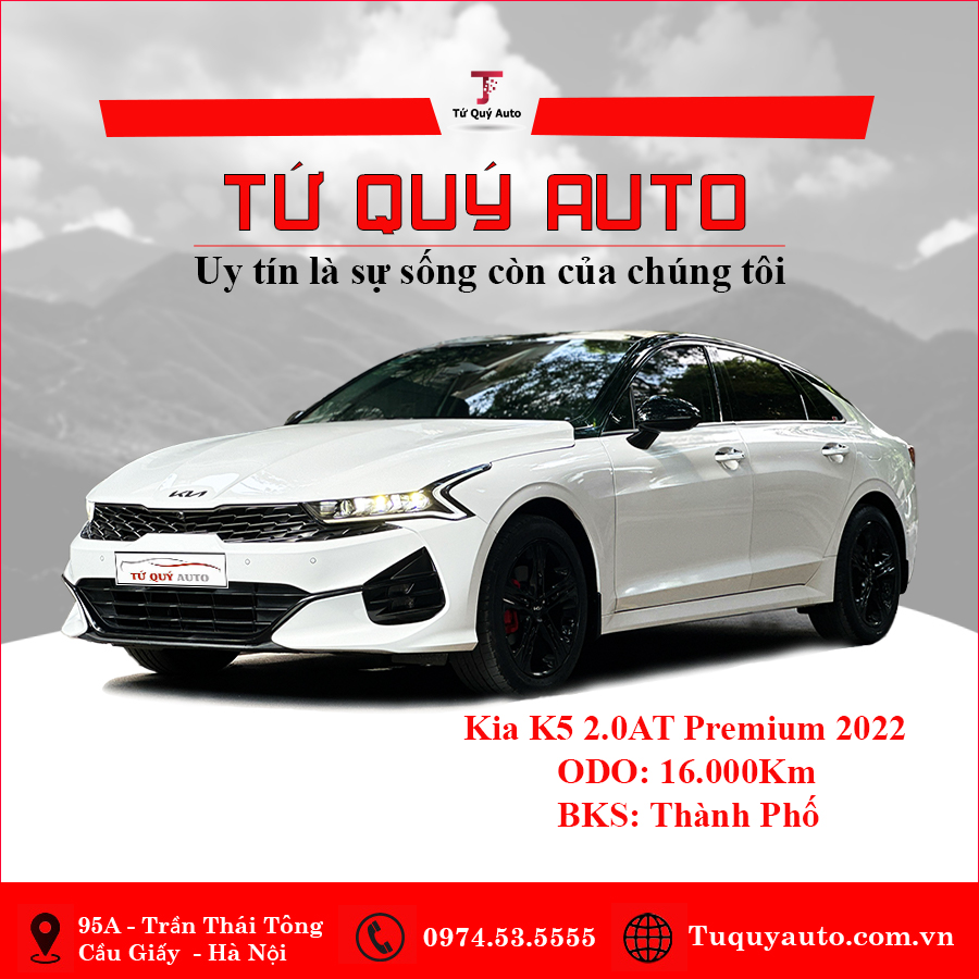 Xe Kia K5 Premium 2.0AT 2022 - Trắng