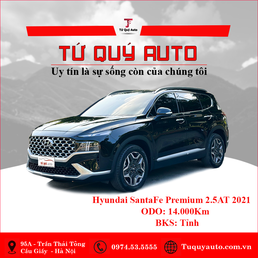 Xe Hyundai SantaFe Premium 2.5AT 2021 - Đen