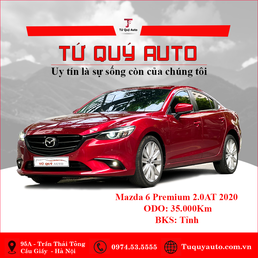 Xe Mazda 6 Premium 2.0 AT 2020 - Đỏ