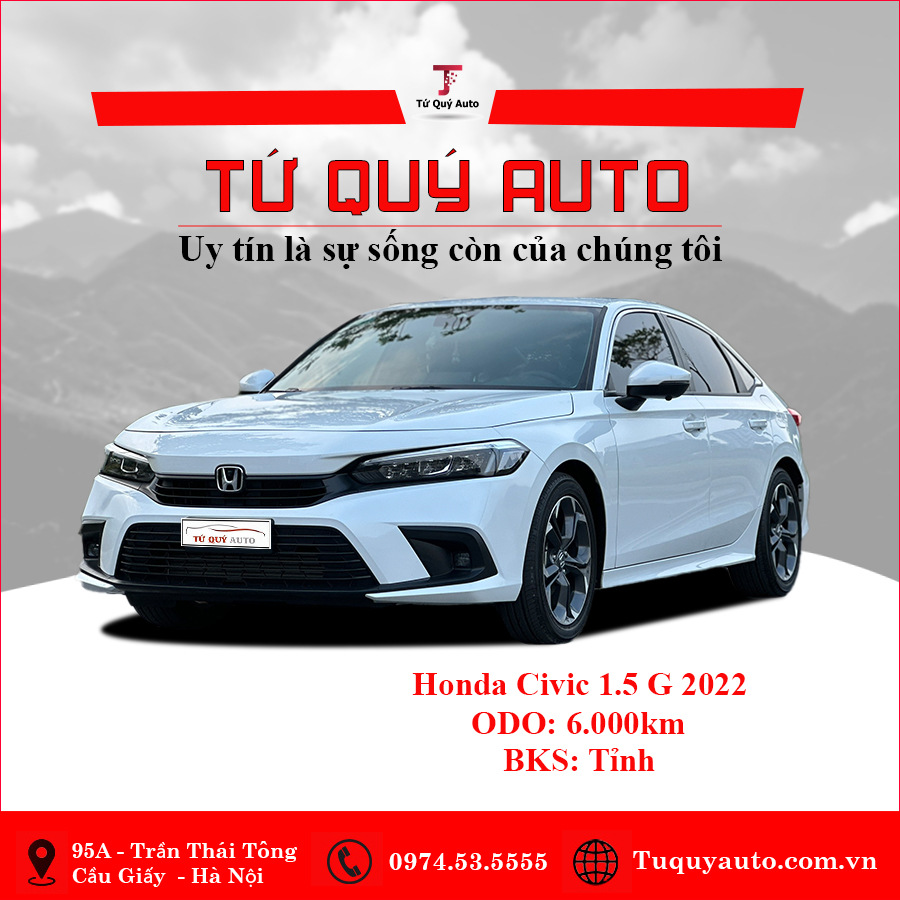 Xe Honda Civic G 1.5 AT 2022 - Trắng