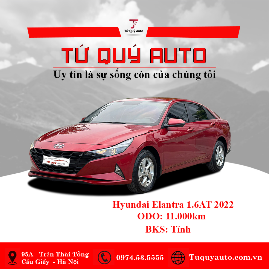 Xe Hyundai Elantra 1.6 AT Tiêu chuẩn 2022 - Đỏ