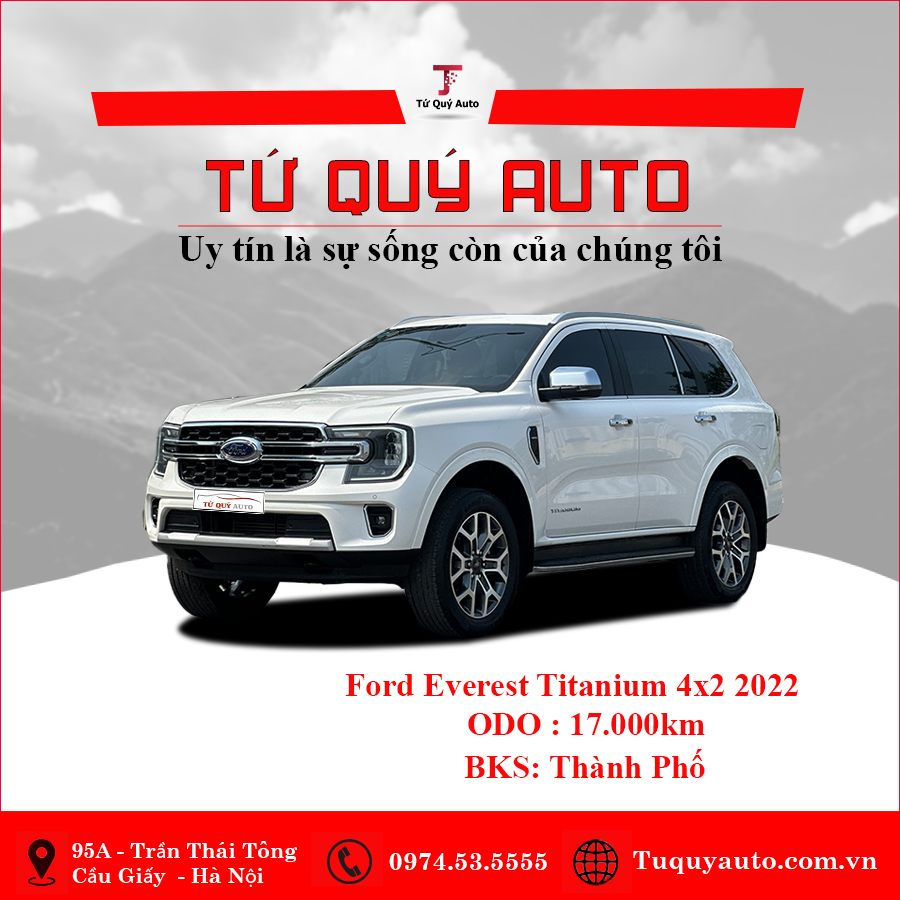 Xe Ford Everest Titanium 2.0L 4x2 AT 2022 - Trắng