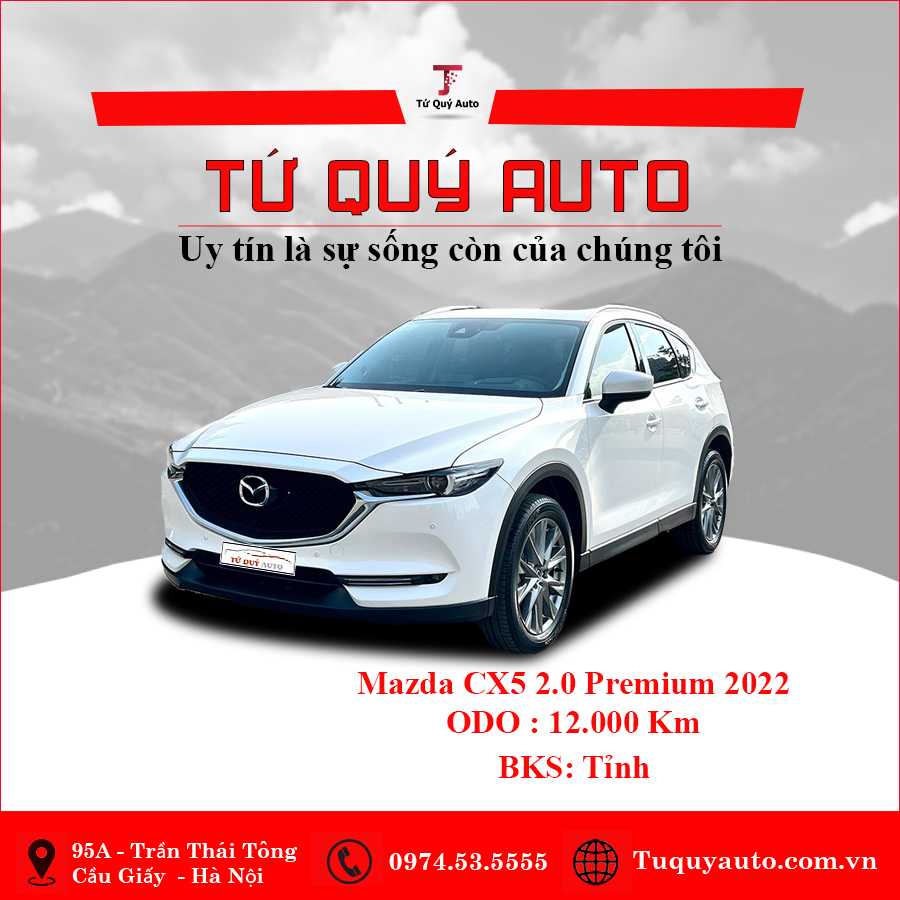 Xe Mazda CX5 Premium 2.0 AT 2022 - Trắng