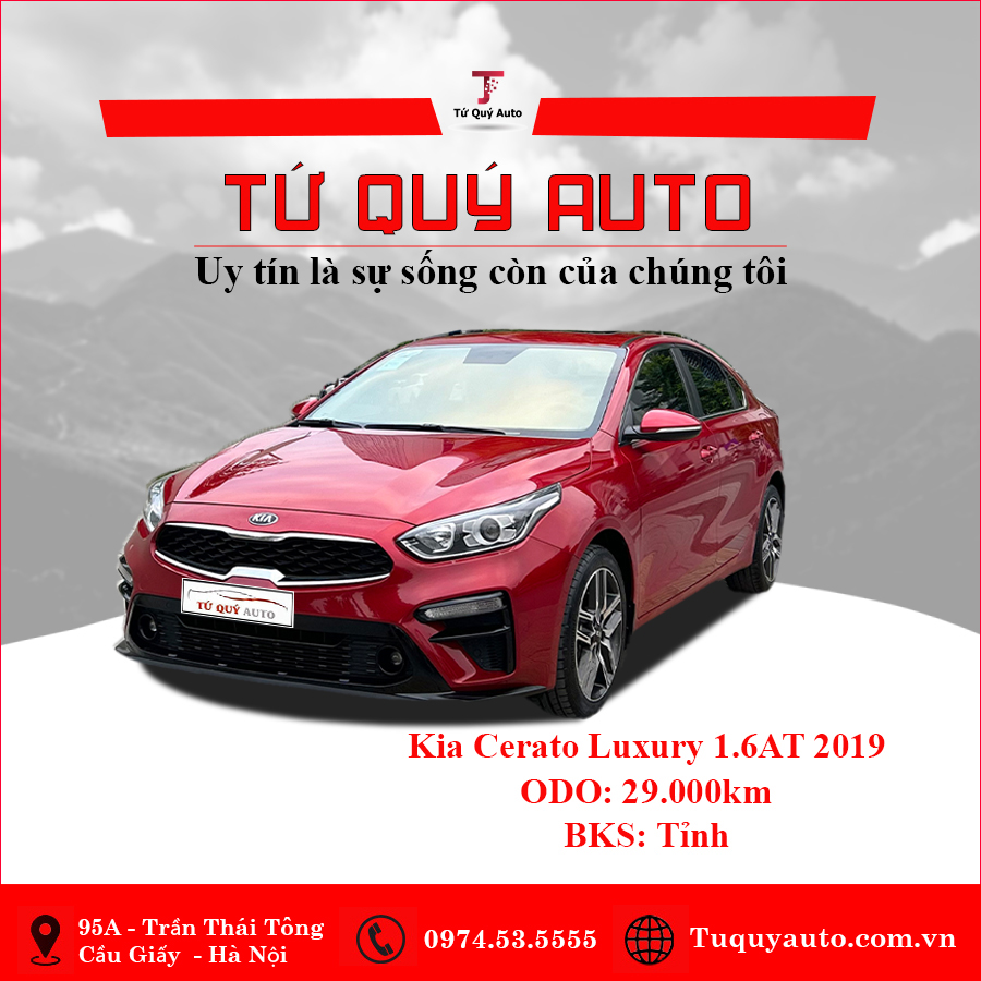 Xe Kia Cerato 1.6 AT Luxury 2019 - Đỏ