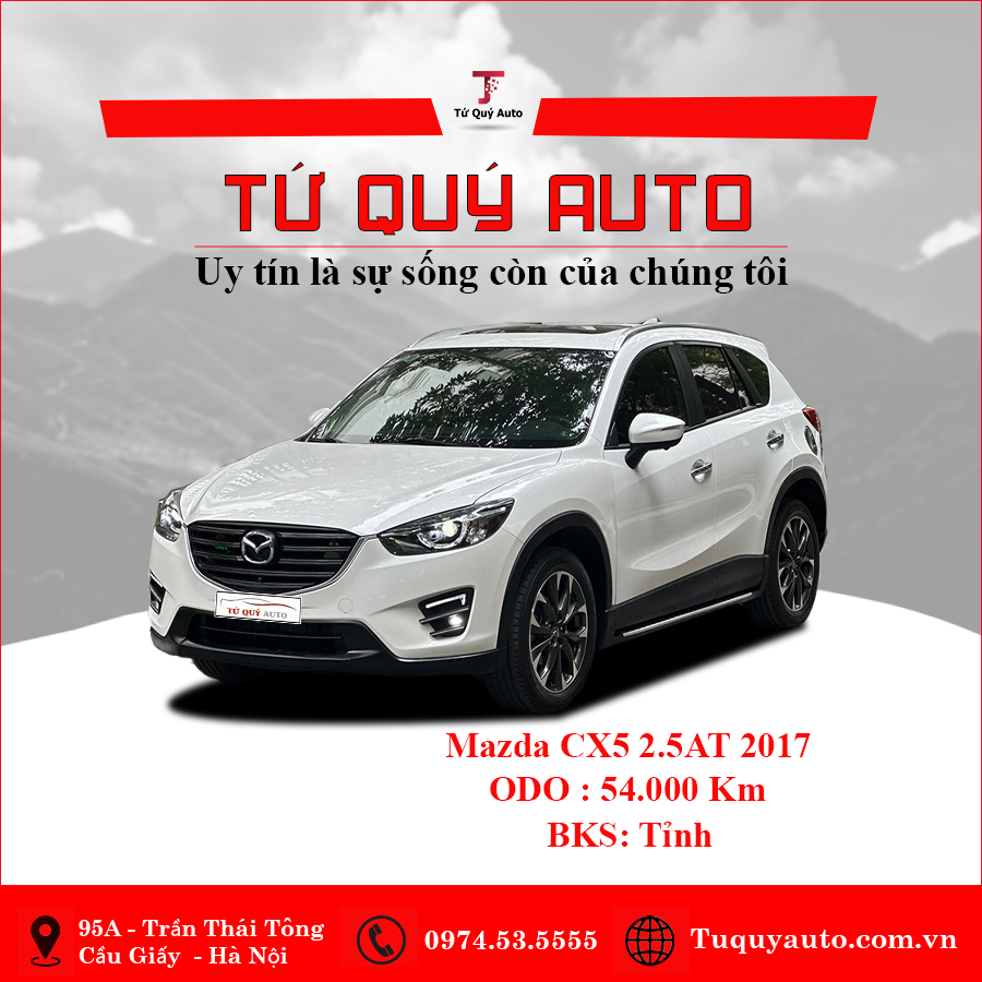 Xe Mazda CX5 2.5 AT 2WD 2017 - Trắng