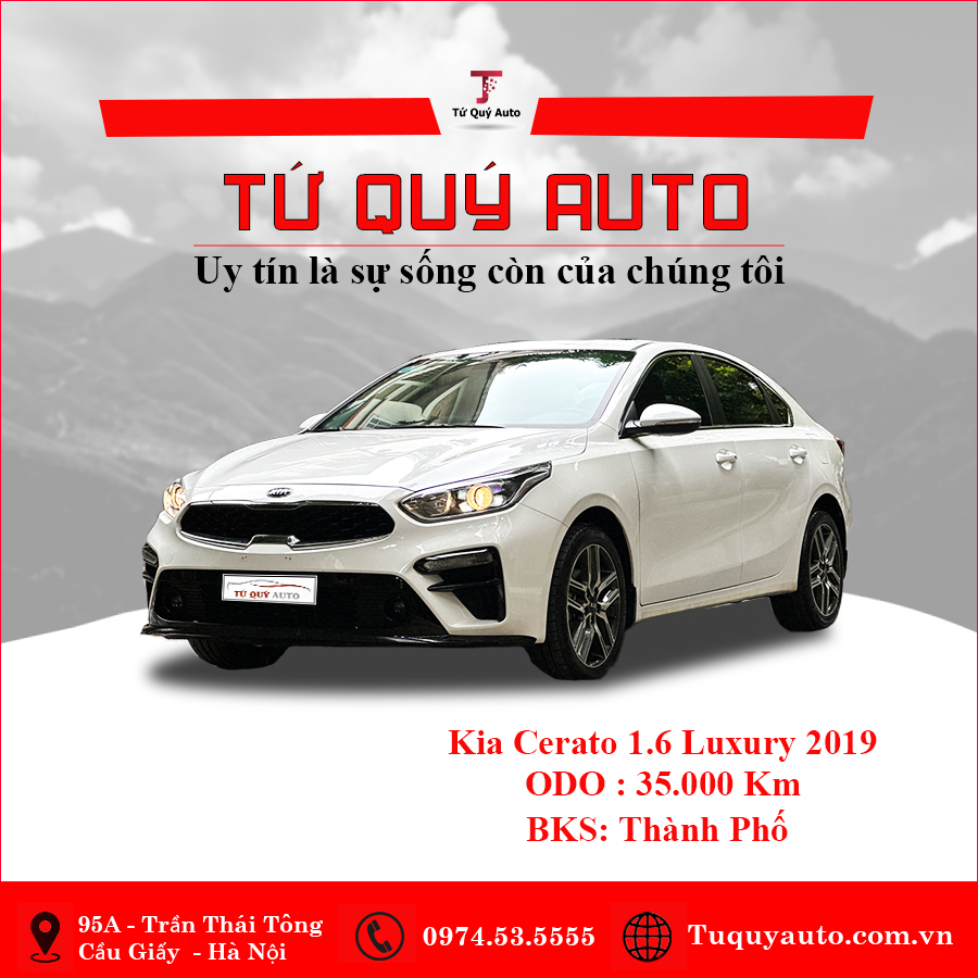 Xe Kia Cerato 1.6 AT Luxury 2019 - Trắng