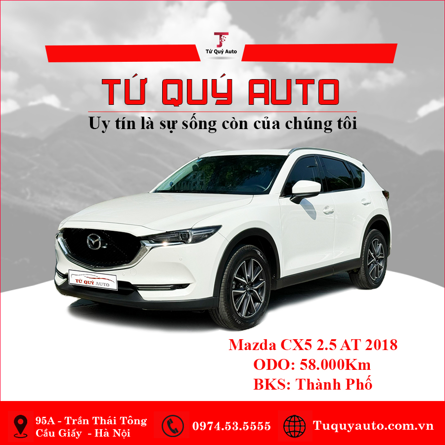 Xe Mazda CX5 2.5 AT 2WD 2018 - Trắng