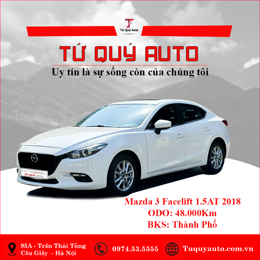 Xe Mazda 3 Sedan 1.5 AT 2018 - Trắng