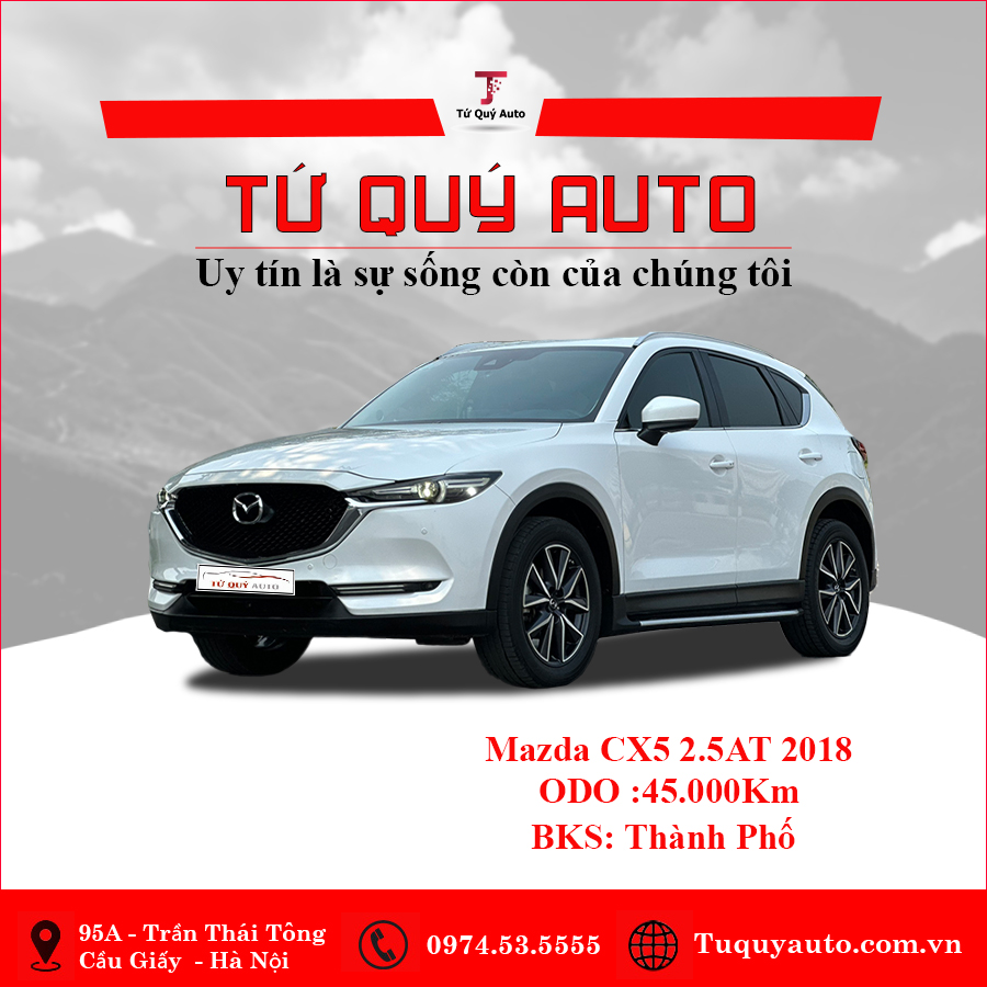 Xe Mazda CX5 2.5 AT 2WD 2018 - Trắng