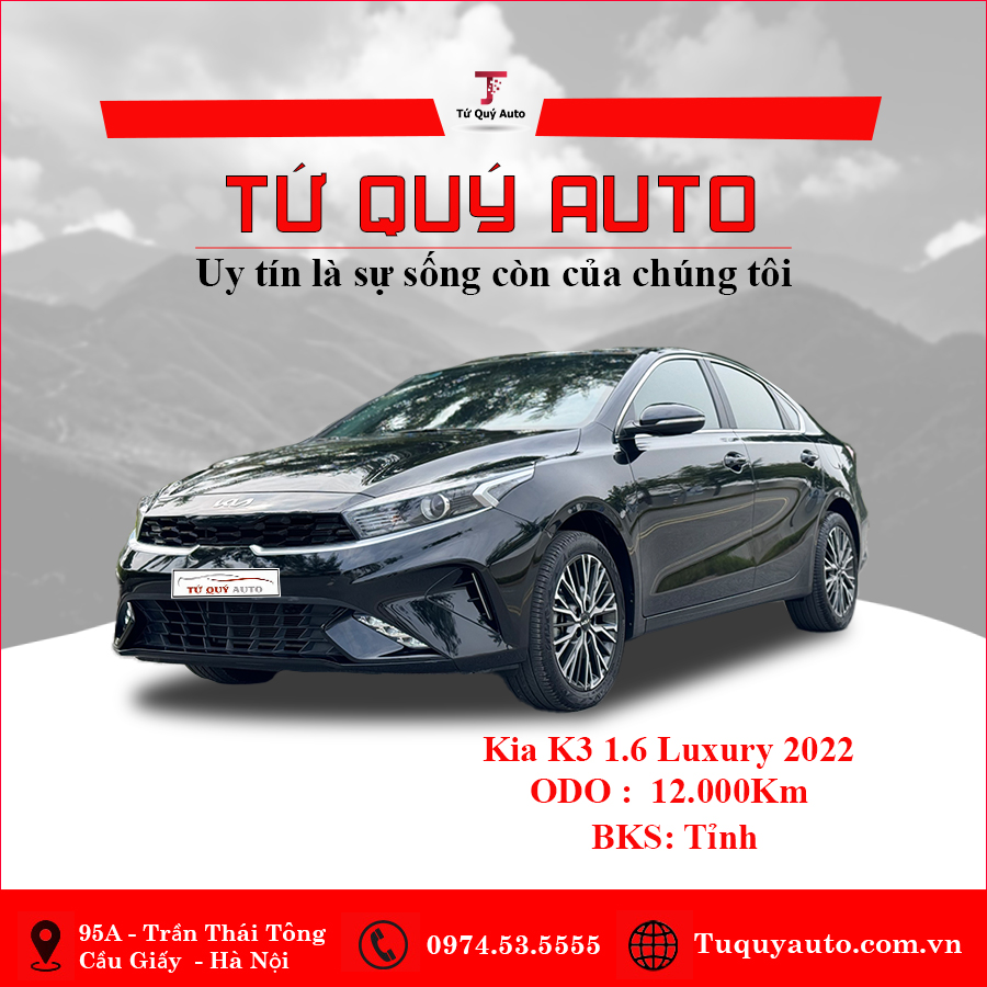 Xe Kia K3 Luxury 1.6 AT 2022 - Đen