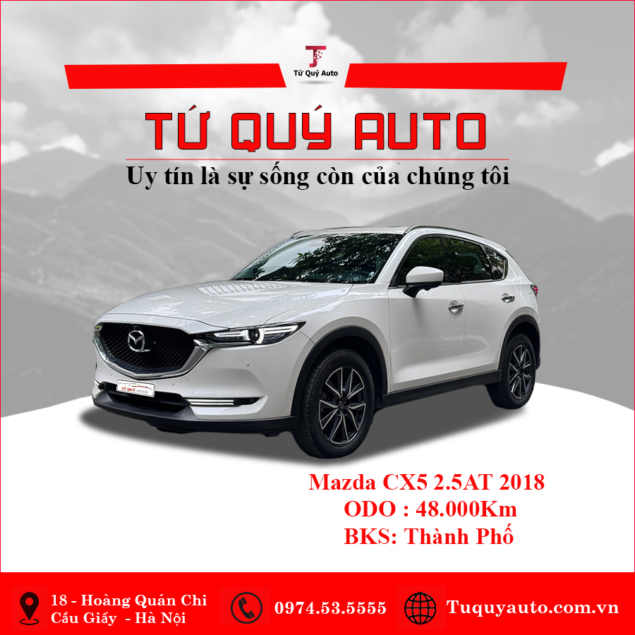 Xe Mazda CX5 2.5 AT 2WD 2018 - Trắng