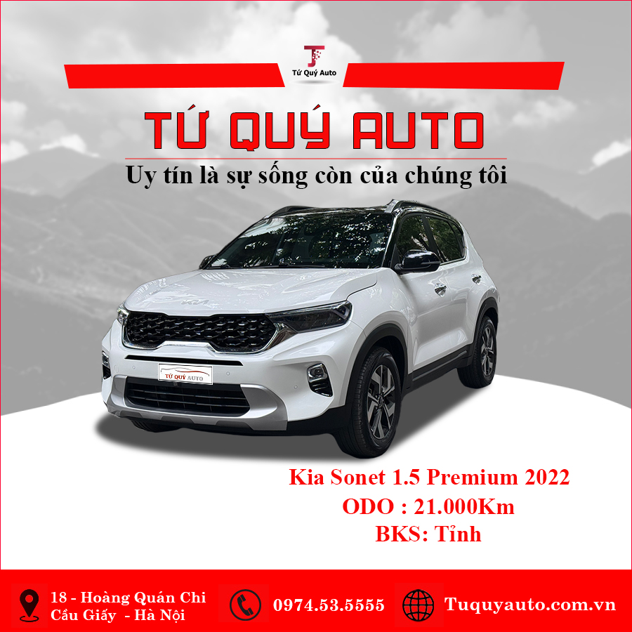 Xe Kia Sonet Premium 1.5 AT 2022 - Trắng