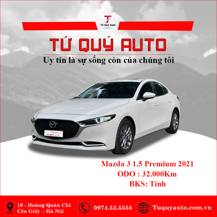 Xe Mazda 3 1.5L Premium 2021 - Trắng