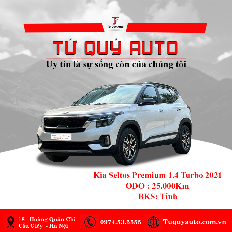 Xe Kia Seltos Premium 1.4 AT 2021 - Trắng