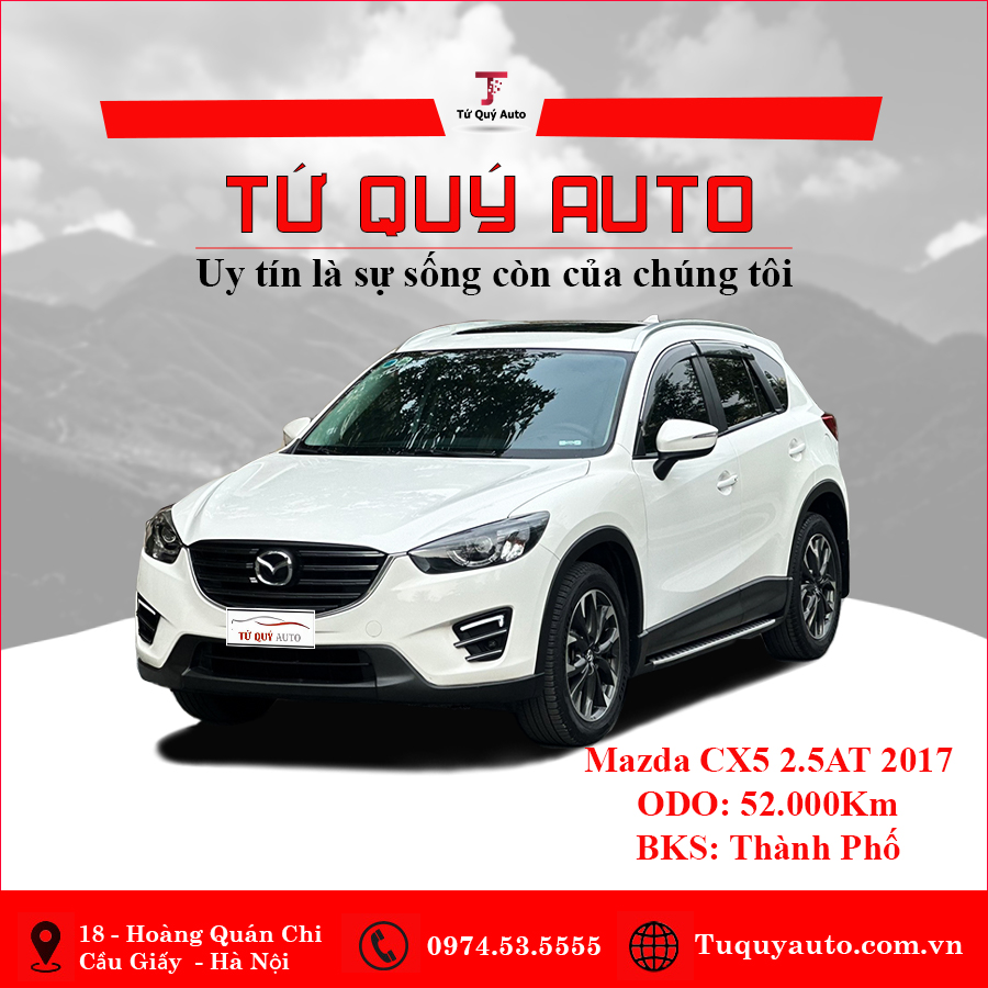 Xe Mazda CX5 2.5 AT 2WD 2017 - Trắng