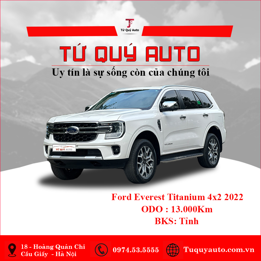 Xe Ford Everest Titanium 2.0L 4x2 AT 2022 - Trắng