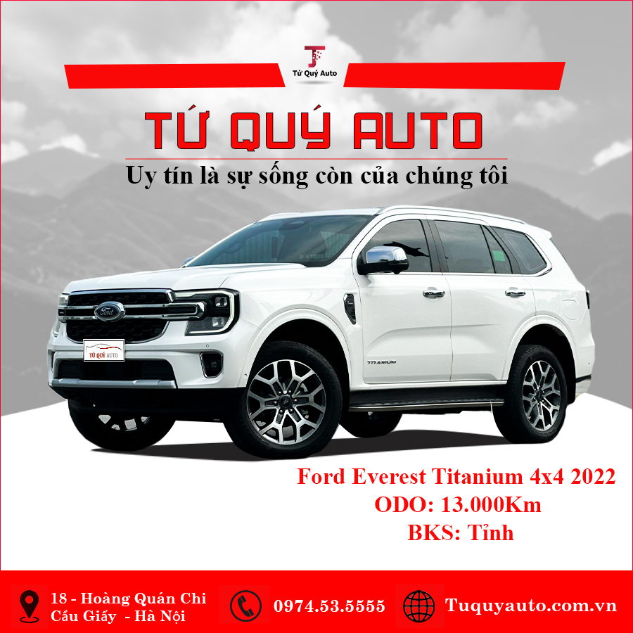 Xe Ford Everest Titanium 2.0L 4x4 AT 2022 - Trắng