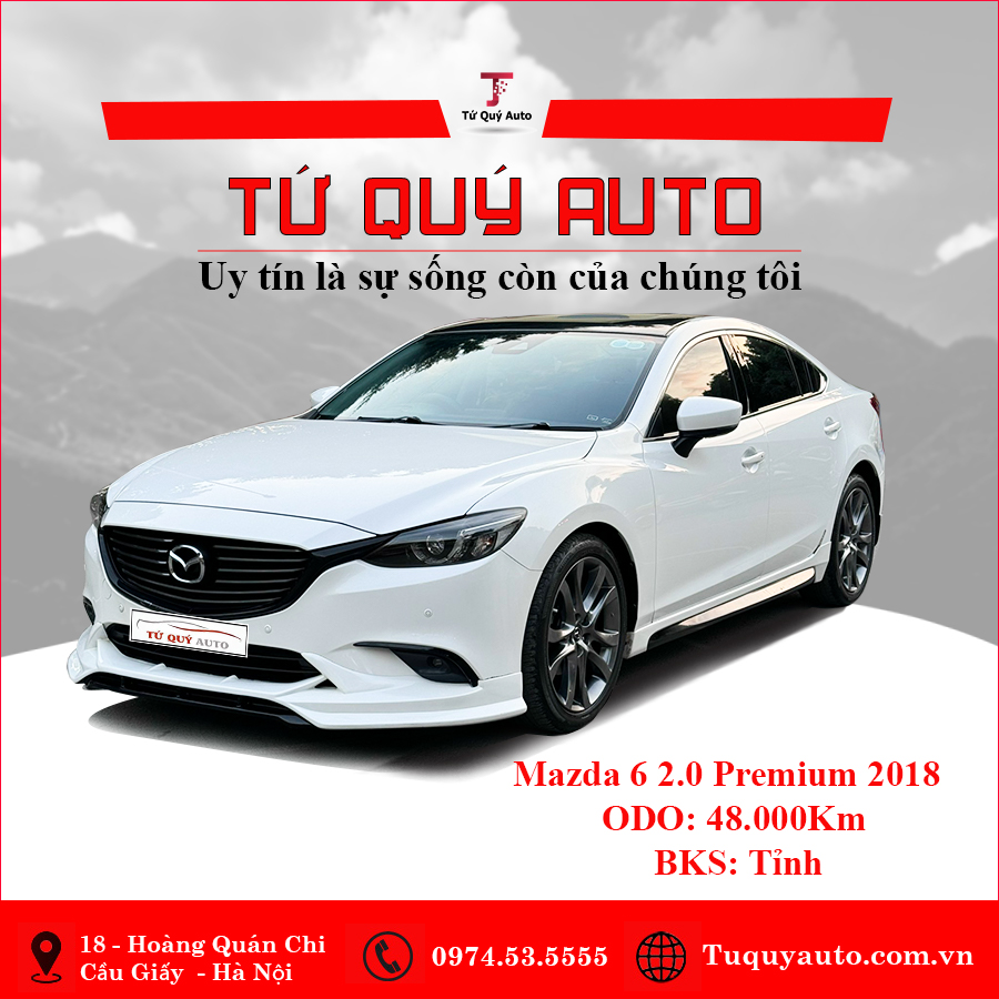 Xe Mazda 6 2.0L Premium 2018 - Trắng