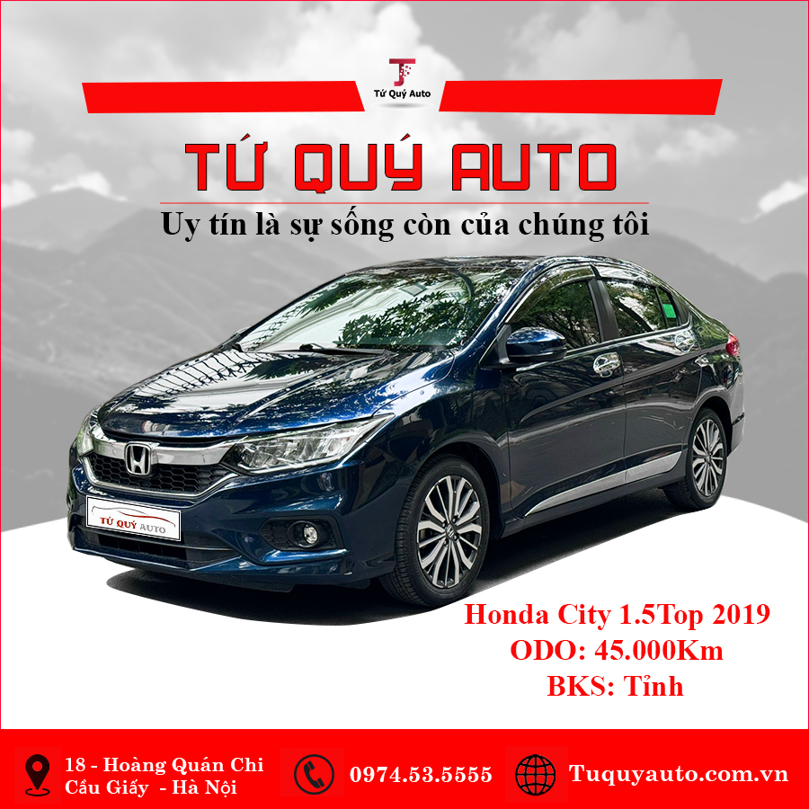 Xe Honda City 1.5TOP 2019 - Xanh Đen